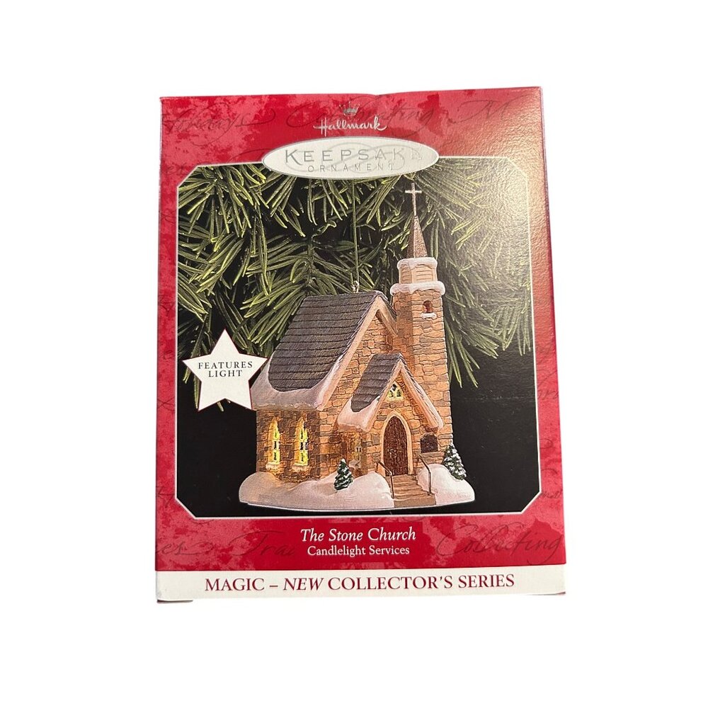 Hallmark Keepsake Ornament The Stone Church Candlelight Services Magic Collector